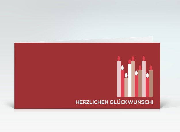 Geburtstagskarte Rote Geburtstagskerzen Vorderseite