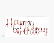 Geburtstagskarten: Happy Birthday geschwungen in rot DK833
