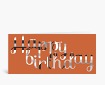 Geburtstagskarten: Happy Birthday geschwungen in grau auf orange DK836