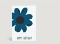 Geburtstagskarte Happy Birthday Blume Pop-Art in blau auf Punkten Vorderseite Thumb