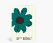 Geburtstagskarten: Happy Birthday Blume Pop-Art in grün auf Punkten DK840