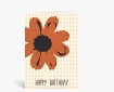 Geburtstagskarten: Happy Birthday Blume Pop-Art in orange auf Punkten DK841