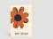 Geburtstagskarte Happy Birthday Blume Pop-Art in orange auf Punkten Vorderseite Thumb