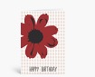 Geburtstagskarten: Happy Birthday Blume Pop-Art in rot auf Punkten DK842