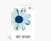 Geburtstagskarten: Happy Birthday Blume Pop-Art in blau DK844