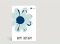 Geburtstagskarte Happy Birthday Blume Pop-Art in blau Vorderseite Thumb
