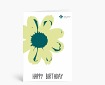 Geburtstagskarten: Happy Birthday Blume Pop-Art in grün DK845