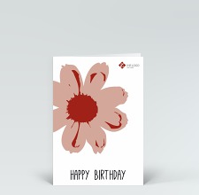 Geburtstagskarte: Happy Birthday Blume Pop-Art in rot