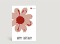 Geburtstagskarte Happy Birthday Blume Pop-Art in rot Vorderseite Thumb