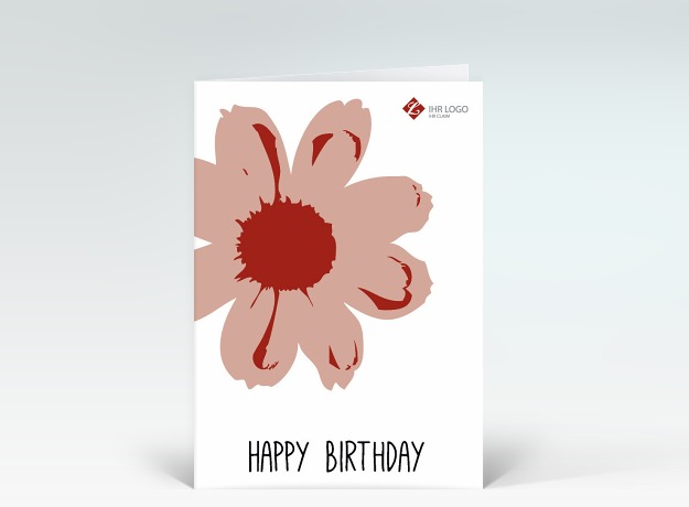Geburtstagskarte Happy Birthday Blume Pop-Art in rot Vorderseite