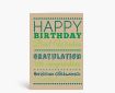 Geburtstagskarten: Happy Birthday typografisch grün auf beige DK849