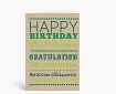 Geburtstagskarten: Happy Birthday typografisch grün auf beige DK849
