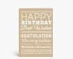 Geburtstagskarten: Happy Birthday typografisch weiß auf beige DK852