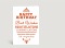 Geburtstagskarte Happy Birthday typografisch in orange oval Vorderseite Thumb