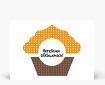 Geburtstagskarten: Postkarte Glückwunsch Muffin gemustert orange-brown DK867