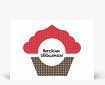 Geburtstagskarten: Postkarte Glückwunsch Muffin gemustert rot-brown DK868
