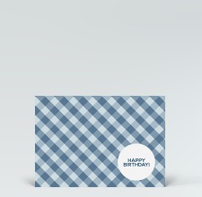 Geburtstagskarte: Postkarte Birthday kariert blau