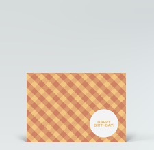 Geburtstagskarte: Postkarte Birthday kariert orange