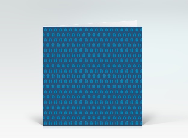 Geburtstagskarte Geschenkemuster blau Vorderseite