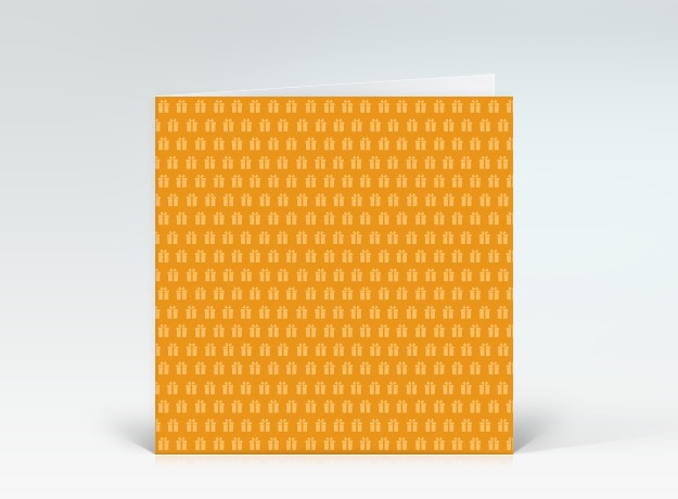 Geburtstagskarte Geschenkemuster orange Vorderseite