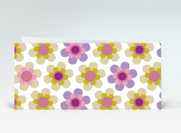 Genesungskarte Get well Flowerpower bunt Rückseite