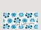 Genesungskarte Get well Flowerpower blau Vorderseite Thumb