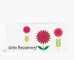 Genesungskarten: Besserungs-Blumen rot auf Pünktchen DK1090