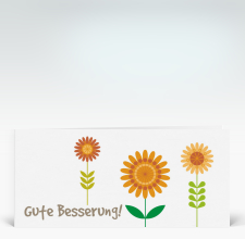 Genesungskarte: Besserungs-Blumen orange