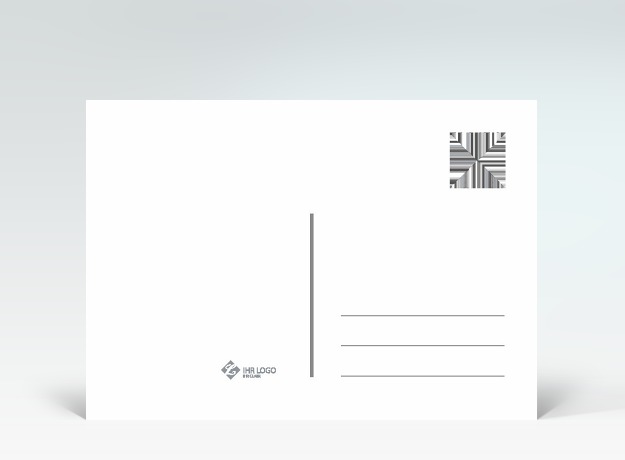 Genesungskarte Postkarte Gute Besserung gestreift rot Rückseite