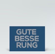 Genesungskarte: Postkarte Gute Besserung gemustert auf blau