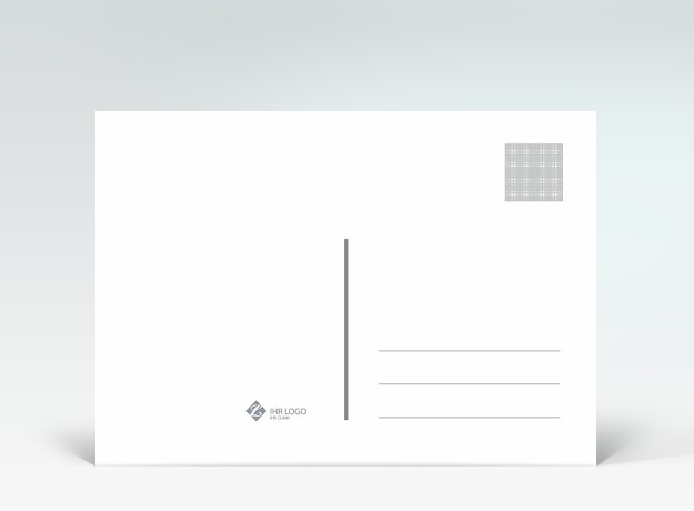 Genesungskarte Postkarte Gute Besserung gemustert auf blau Rückseite