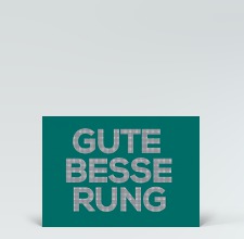 Genesungskarte: Postkarte Gute Besserung gemustert auf grün