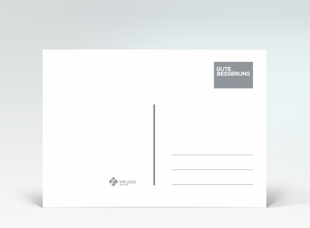 Genesungskarte Postkarte Gute Besserung blau Rückseite