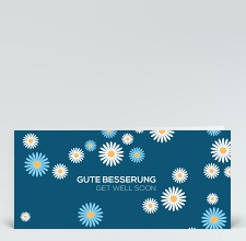 Genesungskarte: Genesungsblümchen blau