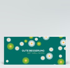 Genesungskarte: Genesungsblümchen grün