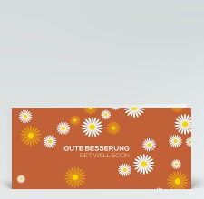 Genesungskarte: Genesungsblümchen orange
