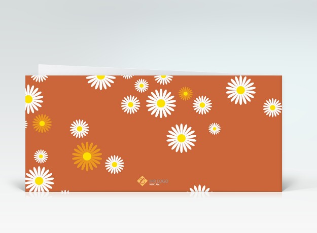 Genesungskarte Genesungsblümchen orange Rückseite