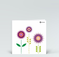 Genesungskarte: Passionsblumen Genesung violett