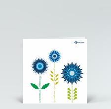 Genesungskarte: Passionsblumen zur Genesung blau 