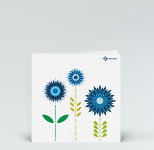 Genesungskarte: Passionsblumen zur Genesung blau 