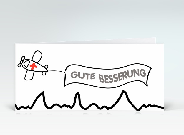 Genesungskarte Gute-Besserungs-Flieger Vorderseite