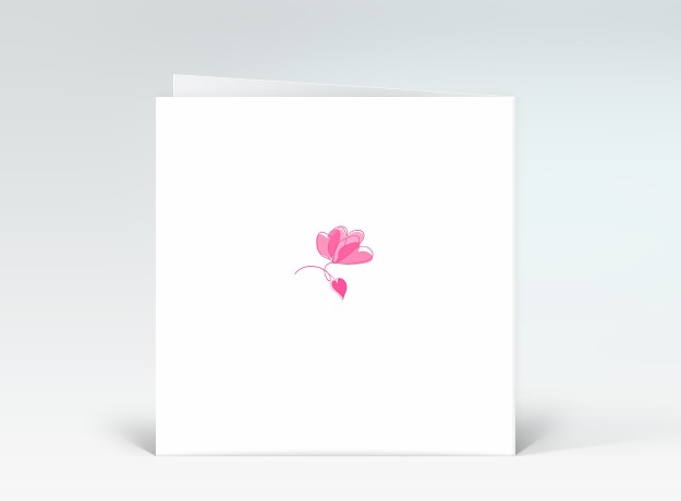 Genesungskarte Pinke Blumen, Genesungswünsche handgemalt Rückseite