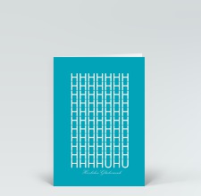 Glückwunschkarte: Huhu, Geburtstagsgruß typografisch blau
