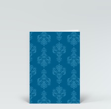 Glückwunschkarte: Barockmuster elegant blau