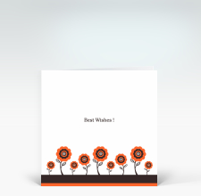Glückwunschkarte: Blumenwiese in Orange-Braun