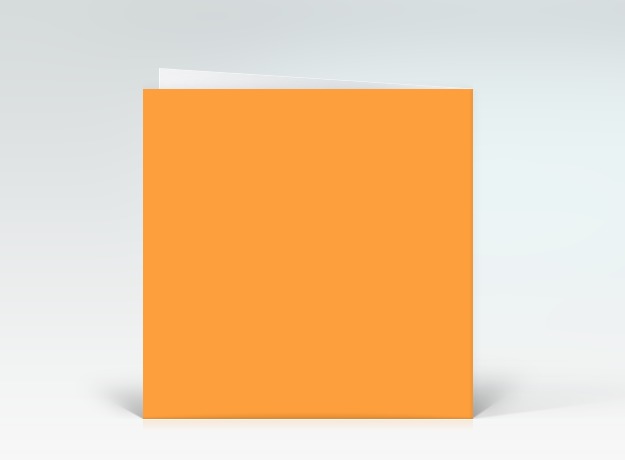 Glückwunschkarte Neun bunte Blumen auf orange Rückseite