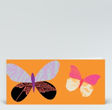 Glückwunschkarte: Schmetterlinge orange