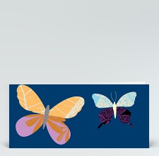 Glückwunschkarte: Schmetterlinge dunkelblau