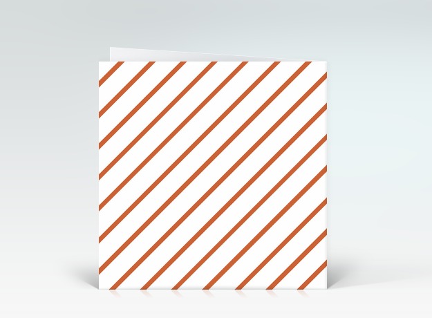 Glückwunschkarte Diagonale Streifen in orange Rückseite