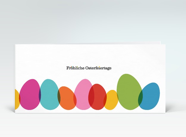 Osterkarte Ostereier transparent Vorderseite